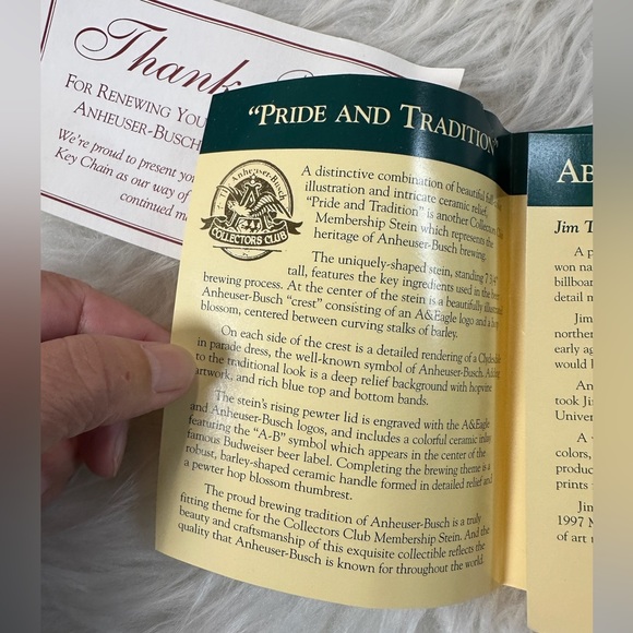 Anheuser-Busch 1997 Collectors Club Membership Stein Vintage - Picture 9 of 9